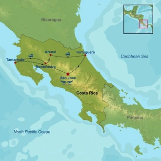 tourhub | Indus Travels | Costa Rican Explorer | Tour Map