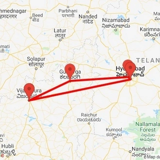 tourhub | Agora Voyages | 5 Day Hyderabad and Bijapur Tour | Tour Map