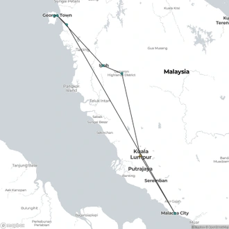 tourhub | All Points East | The Malay Peninsula | Highlights of Malaysia | Tour Map