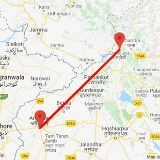 tourhub | Agora Voyages | Amritsar & Dalhousie Tour | Tour Map