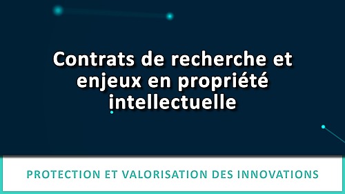 Représentation de la formation : Contrats de recherche et enjeux en propriété intellectuelle