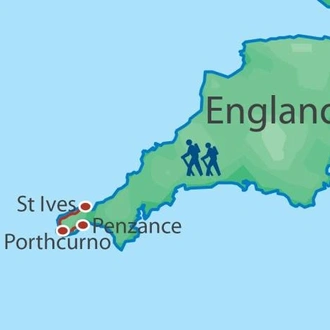 tourhub | Walkers' Britain | South West Coastal Path: St Ives to Penzance | Tour Map