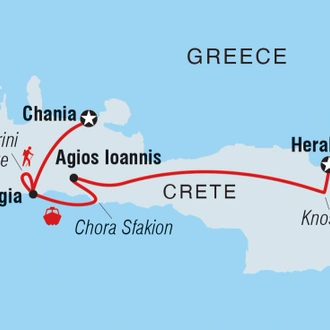 tourhub | Intrepid Travel | Highlights of Crete | Tour Map