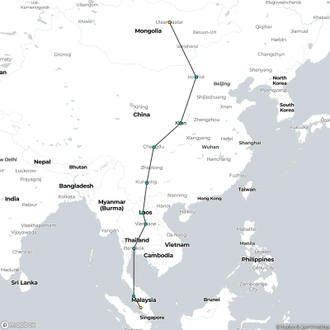 tourhub | Sundowners Overland | Trans Mongolian Railway Adventure  | Tour Map