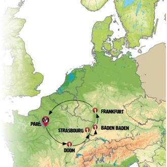 tourhub | Europamundo | Burgundy, Alsace and Black Forest End Paris | Tour Map