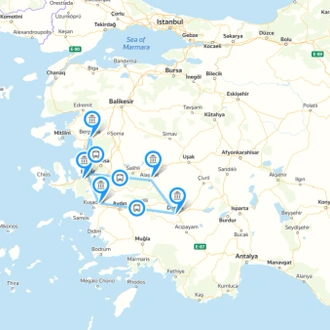 tourhub | Tour Altinkum Travel | Three Days-Seven Churches of Revelation | Tour Map