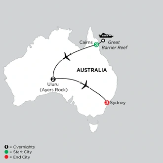 tourhub | Globus | Independent Journey Down Under | Tour Map