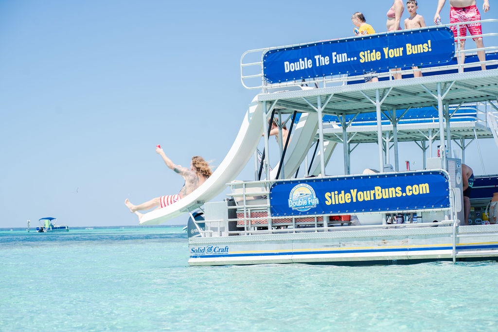 14 Person Double-Decker Pontoon with two waterslides - Dockside