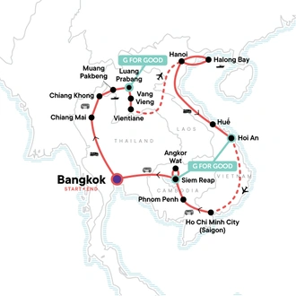 tourhub | G Adventures | Indochina Encompassed | Tour Map