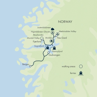 tourhub | Exodus | Walking the Fjords | Tour Map