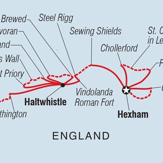 tourhub | Intrepid Travel | Walk Hadrian's Wall Highlights | Tour Map