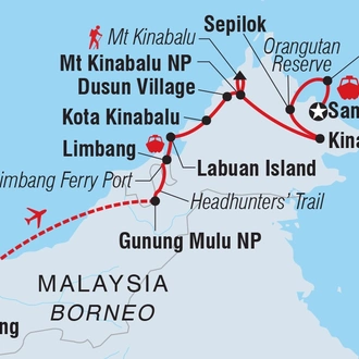 tourhub | Intrepid Travel | Best of Borneo | Tour Map