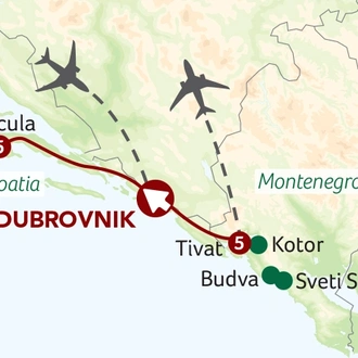 tourhub | Titan Travel | Balkan Discovery - Croatia and Montenegro’s Highlights | Tour Map