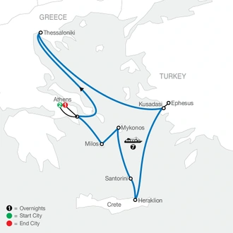 tourhub | Globus | Idyllic Aegean with 7-Night Cruise | Tour Map