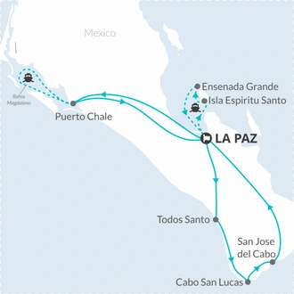 tourhub | Bamba Travel | Baja's Whale Wonders & La Paz Escapades 6D/5N | Tour Map