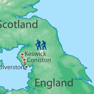tourhub | Walkers' Britain | The Cumbria Way - 8 Days | Tour Map