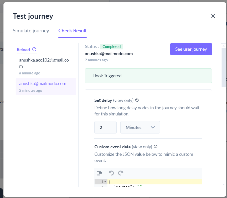 How to test your journey for different trigger types?