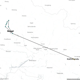 tourhub | Sherpa Expedition Teams | Mardi Himal Trek | Tour Map