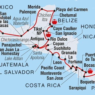tourhub | Intrepid Travel | Ultimate Central America | Tour Map