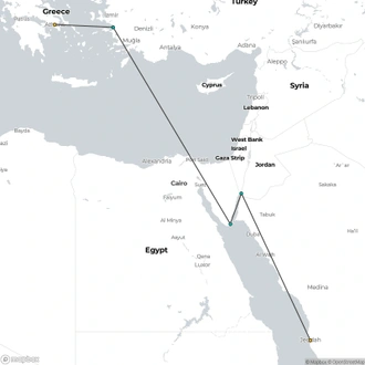 tourhub | Celestyal Cruises | Lavrion-Jeddah, 7Night | Tour Map