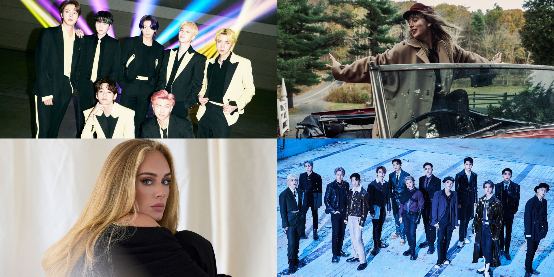 BTS is the IFPI's Global Recording Artist of the Year for 2021, Taylor Swift, Adele, SEVENTEEN, and more round up the Top 10