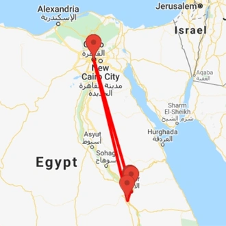 tourhub | Ancient Egypt Tours | 6 Days Cairo and Luxor Tour  (2 destinations) | Tour Map