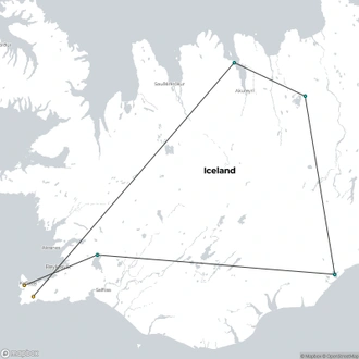 tourhub | Marina Travel | 10 Days Complete Iceland | Ring-Road, Snæfellsnes, Northern Lights & Roundtrip airport transfer (Winter) | Tour Map