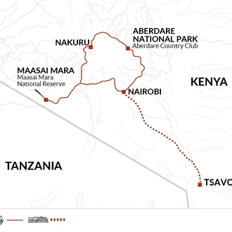 tourhub | Explore! | Highlights of Kenya & Tsavo Extension | Tour Map