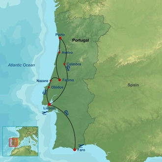 tourhub | Indus Travels | Marvelous Portugal | Tour Map