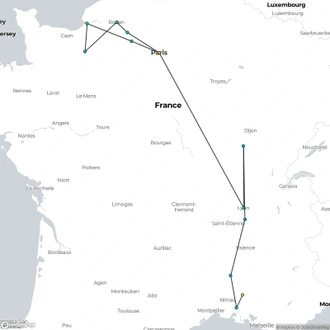 tourhub | Riviera Travel | Grand Cruise of France - MS Lord Byron | Tour Map