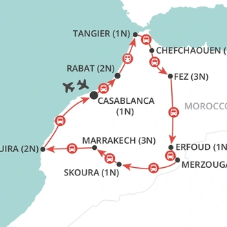 tourhub | Wendy Wu | Moroccan Odyssey | Tour Map