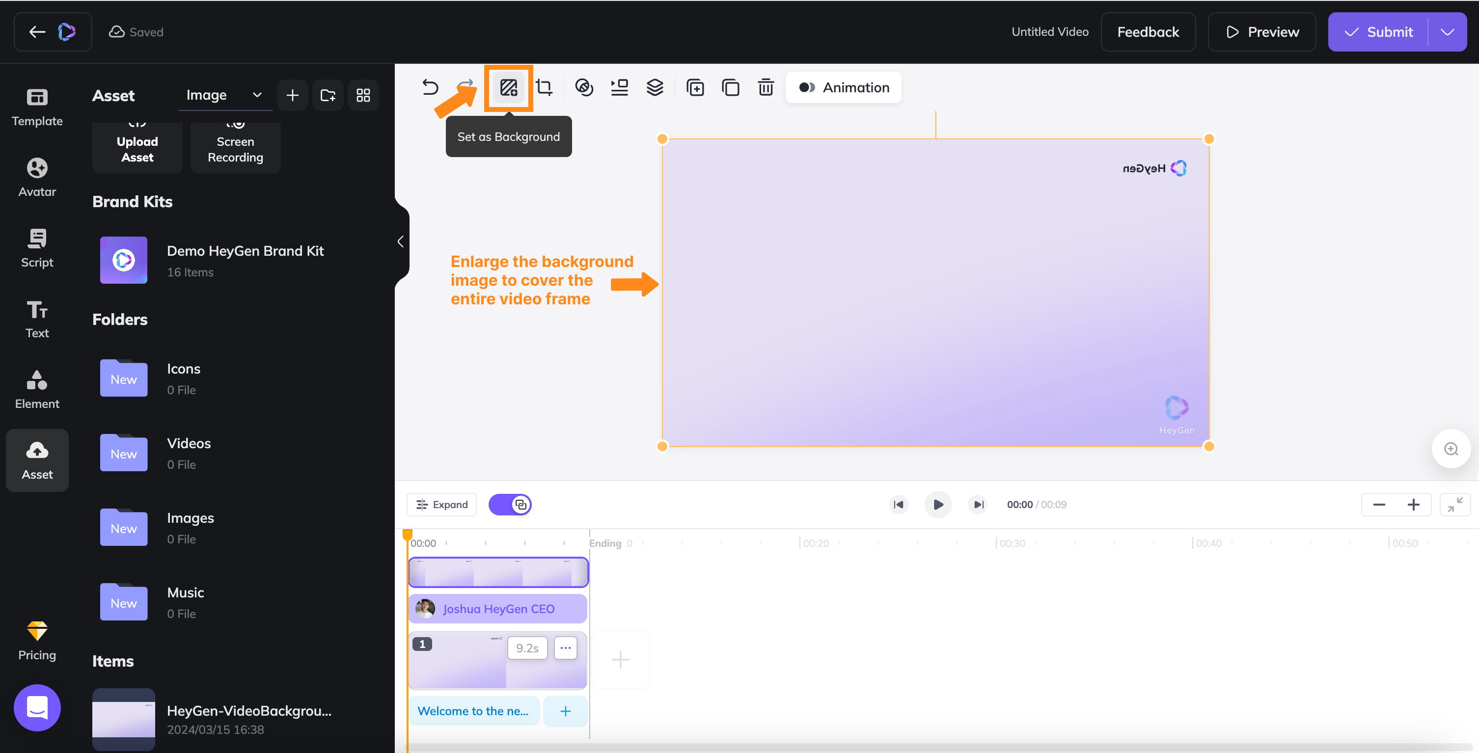 How to set the background for your video