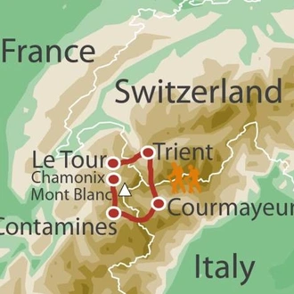 tourhub | UTracks | Mont Blanc Circuit | Tour Map
