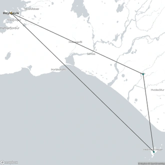 tourhub | Indus Travels | Gems of South Iceland and Reykjavik | Tour Map