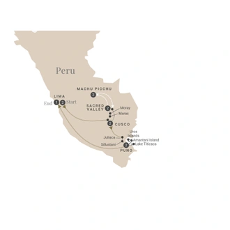 tourhub | Luxury Gold | Treasures of the Incas | Tour Map