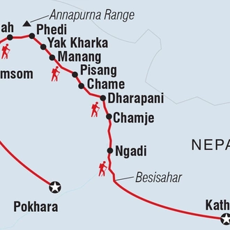 tourhub | Intrepid Travel | Annapurna Circuit Trek | Tour Map
