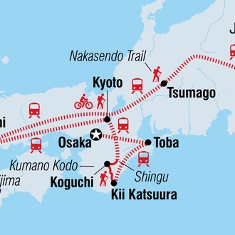 tourhub | Intrepid Travel | Japan: Hike, Bike & Kayak | Tour Map