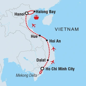 tourhub | Intrepid Travel | Premium Vietnam in Depth | Tour Map