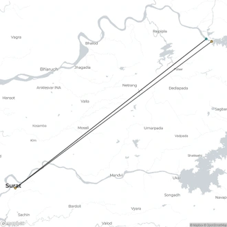 tourhub | Agora Voyages | Surat to Statue of Unity Journey | Tour Map