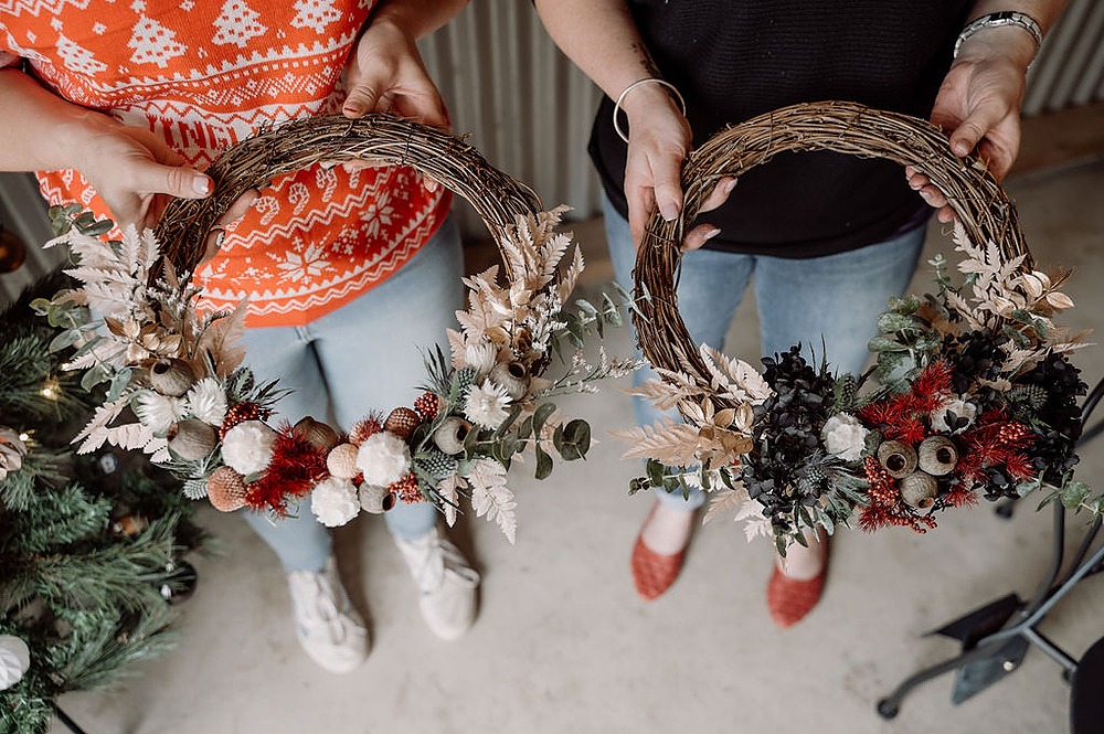 Finished Floral Christmas Wreaths