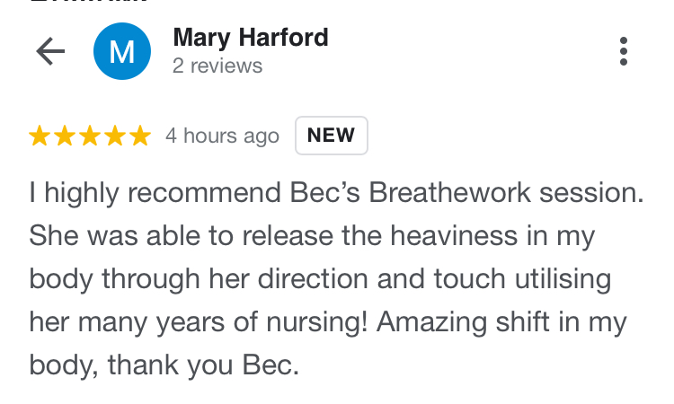 Google Review Mary Breathwork