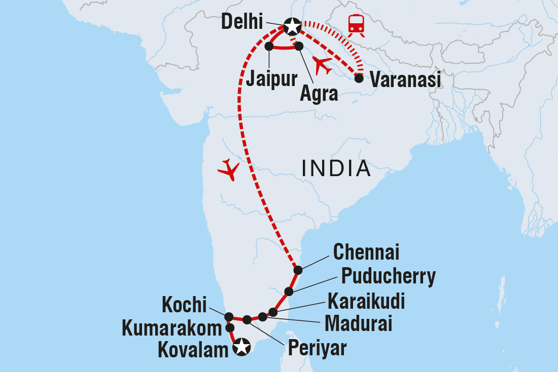 tourhub | Intrepid Travel | India Experience | Tour Map