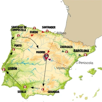 tourhub | Europamundo | Madrid, Portugal and North of Spain | Tour Map