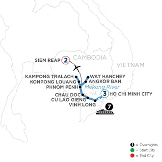 tourhub | Avalon Waterways | Fascinating Vietnam, Cambodia & the Mekong River (Northbound) (Saigon) | Tour Map