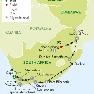 tourhub | Travelsphere | Ultimate South Africa Whale-Watching Special Departure | Tour Map