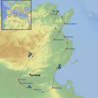 tourhub | Indus Travels | Discover Tunisia | Tour Map