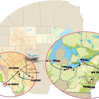 tourhub | Europamundo | From the West with Chicago and NY | Tour Map