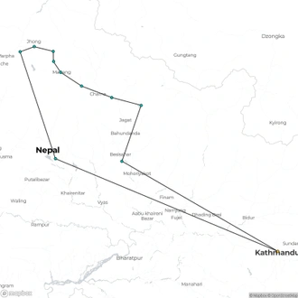 tourhub | Nepal Hiking Team | Annapurna Circuit Trek - Classic Trekking Trail | Tour Map