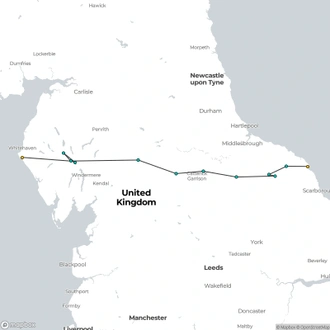 tourhub | Walkers' Britain | Coast to Coast Guided Explorer - 17 Days | Tour Map