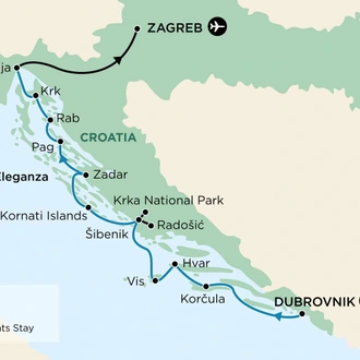tourhub | APT | Croatian Island Discovery | Tour Map